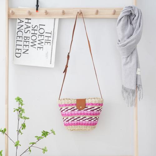Straw Easy Matching Crossbody Bag multi-colored PC