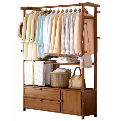 MDF Board & Moso Bamboo Multifunction Clothes Hanging Rack brown PC