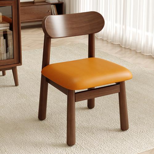 Solid Wood & PU Leather Stool PC