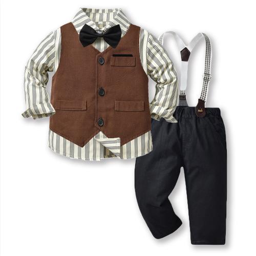 Cotton Boy Clothing Set & three piece vest & Pants & top Set