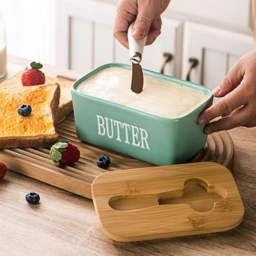 Bamboo & Ceramics dampproof Butter Box tight seal PC
