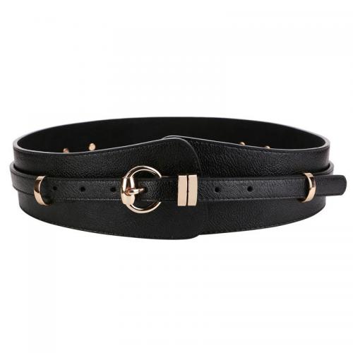 PU Leather Easy Matching Fashion Belt, flexible length & different length for choice,  Zinc Alloy, gold color plated, more colors for choice,  PC