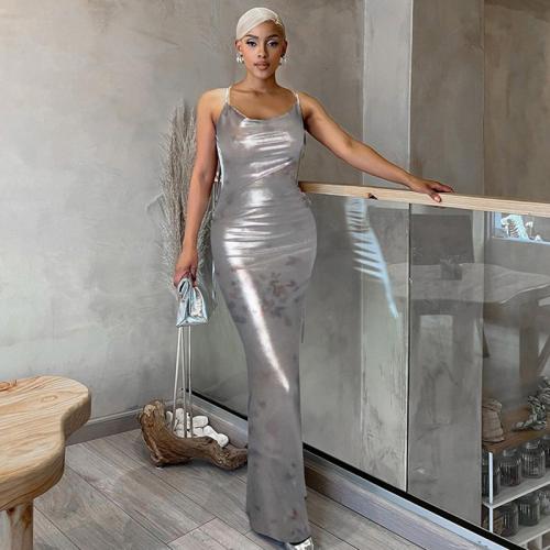 Polyester Slim Slip Dress silver PC