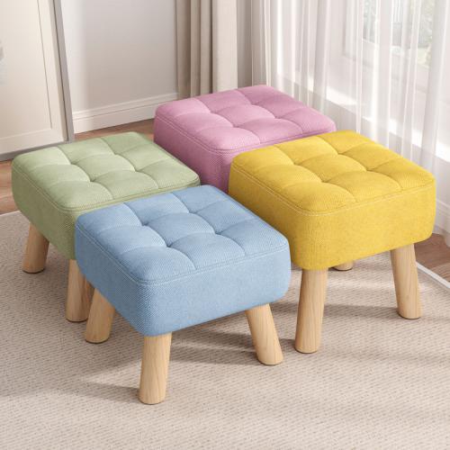Linen & Solid Wood Stool & breathable PC