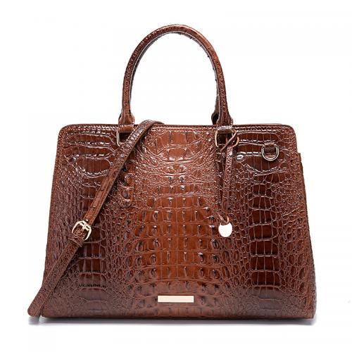 PU Leather Easy Matching Handbag large capacity & attached with hanging strap crocodile grain PC