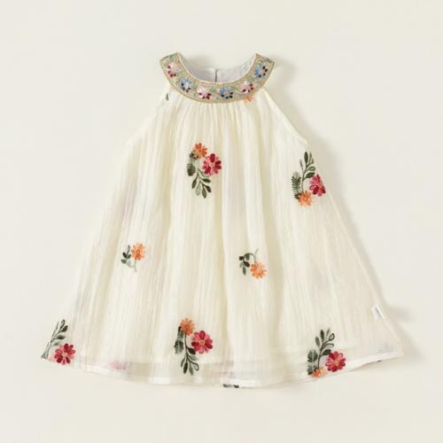 Poliestere Dívka Jednodílné šaty Stampato Květinové Béžová kus