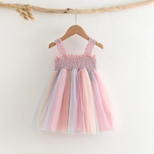 Polyester & Cotton Princess & Ball Gown Girl One-piece Dress, different size for choice, patchwork, more colors for choice,  PC