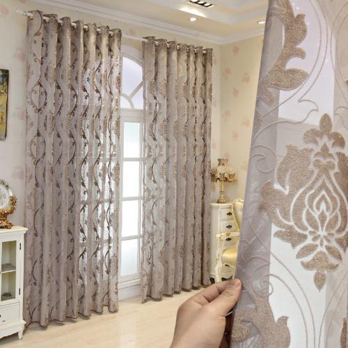 Polyester shading Curtain floral gray m