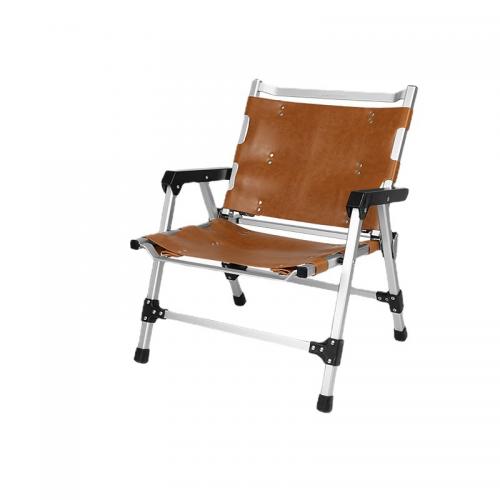 Alliage d’aluminium & PU Cuir & Oxford Chaise pliante extérieure pièce