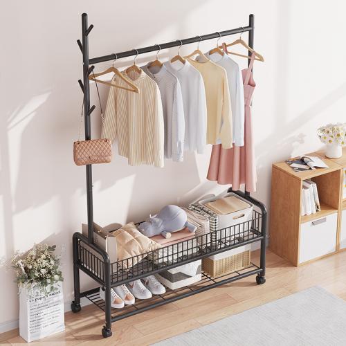 Carbon Steel foldable Clothes Hanging Rack durable & with pulley PC