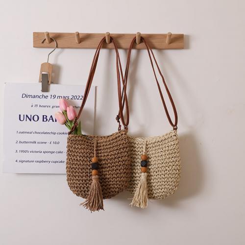 Wooden Beads & Paper Beach Bag & Easy Matching & Tassels Crossbody Bag PC