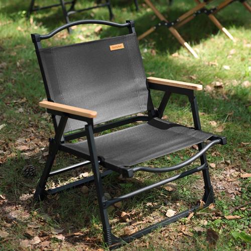 鋼 & オックスフォード 屋外折りたたみ椅子 単色 黒 一つ