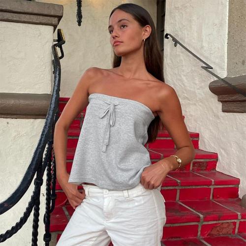Polyester Tube Top Gris pièce