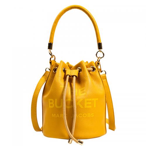 PU Leather Bucket Bag Handbag soft surface & attached with hanging strap letter PC