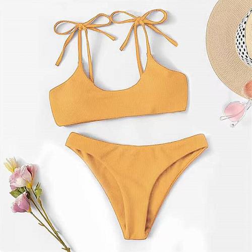 Polyester Quick Dry Bikini & two piece Solid Set