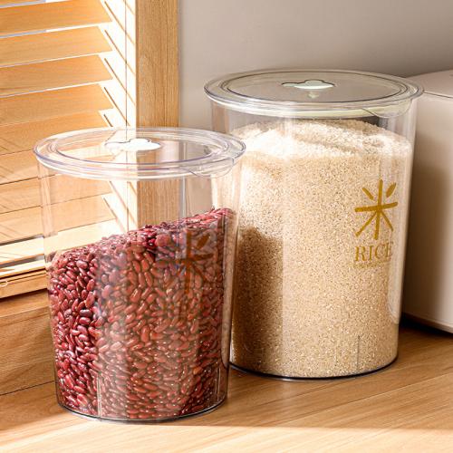 PET dampproof Rice Storage Box tight seal & dustproof & large capacity & transparent letter PC