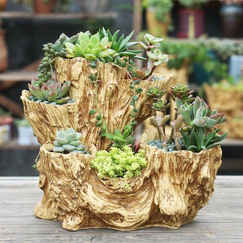 Resin Flower Pot Plants are not included & for home decoration & corrosion proof PC