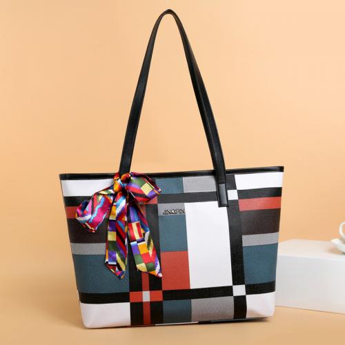 Oxford with silk scarf Shoulder Bag soft surface plaid PC