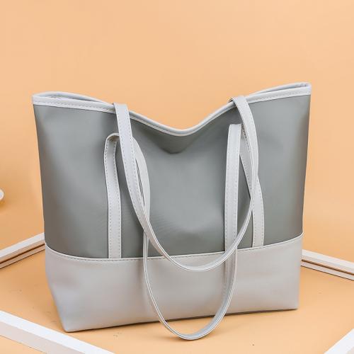 PU Leather & Oxford Tote Bag Shoulder Bag, soft surface, Solid, more colors for choice,  PC