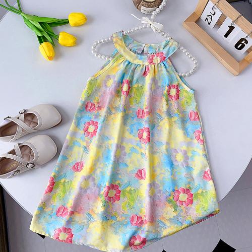Polyester Soft Girl One-piece Dress & off shoulder printed floral PC
