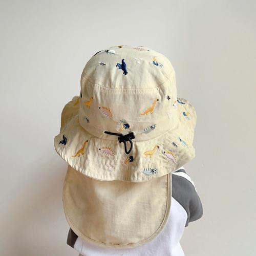 Cotton Bucket Hat sun protection & breathable embroidered Dinosaur PC