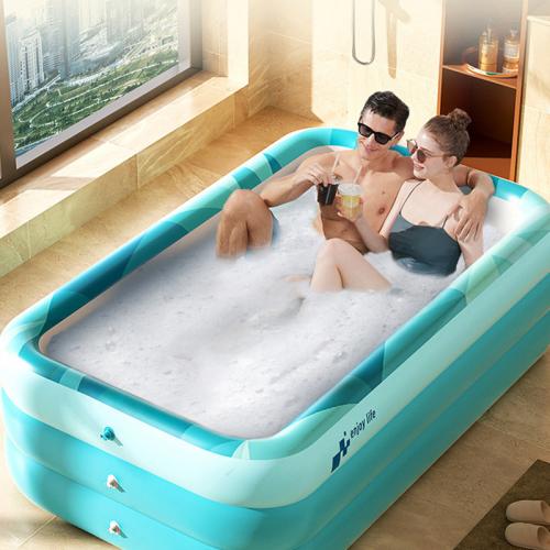 PVC Inflatable Foldable Bathtub blue PC
