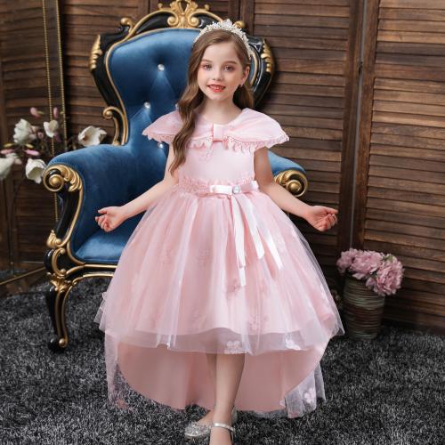 Polyester & Cotton Princess & Ball Gown Girl One-piece Dress patchwork floral PC