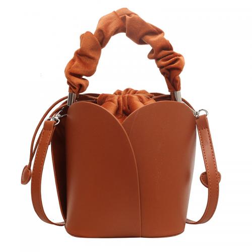 PU Leather Bucket Bag Crossbody Bag durable & attached with hanging strap Solid PC