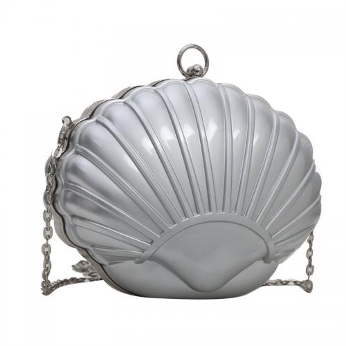 Acrylic Shell Shape Crossbody Bag with chain Solid PC