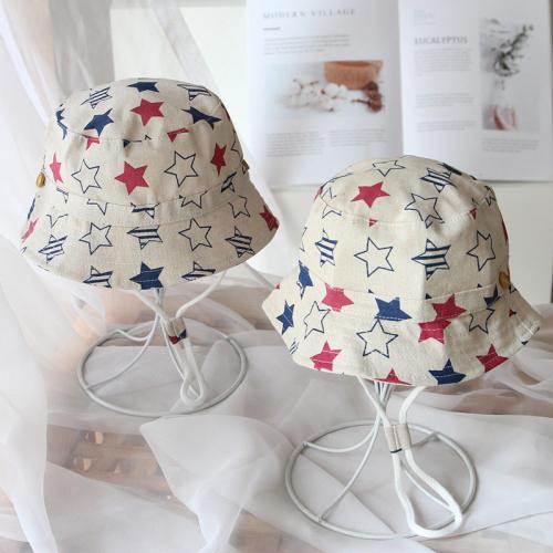 Cotton Bucket Hat & unisex star pattern white PC