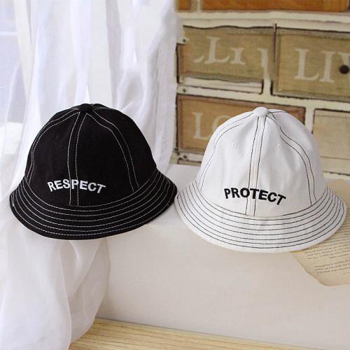 Cotton Bucket Hat sun protection & breathable embroidered Solid PC