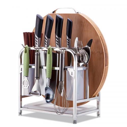 201 Stainless Steel Multifunction Kitchen Knives Storage Rack silver PC