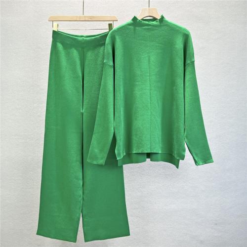 Viscose Fiber Women Casual Set two piece Long Trousers & top Solid : Set
