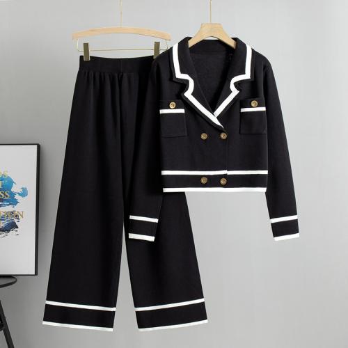 Viscose Fiber Women Casual Set two piece Long Trousers & coat : Set