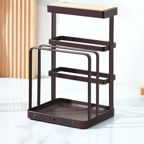 Beech wood & Carbon Steel Multifunction Kitchen Knives Storage Rack durable stoving varnish PC