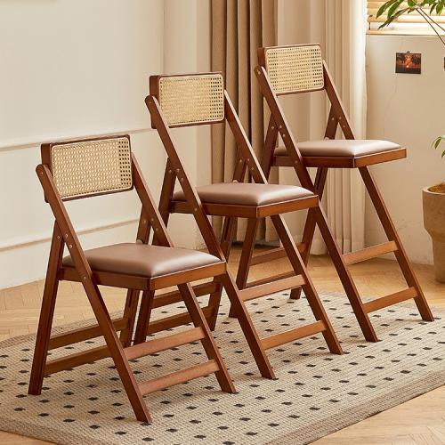 Moso Bamboo & Résine & PU Cuir Chaise pliante Éponge plus de couleurs pour le choix pièce