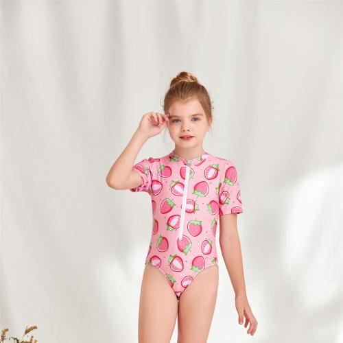 Spandex & Polyester Einteiliger Badeanzug, Gedruckt, Erdbeere, mehr Farben zur Auswahl,  Stück