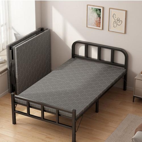 Cloth & Sponge Foldable Bed durable & portable Solid black PC