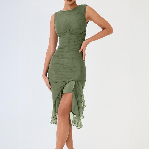 Spandex & Polyester Einteiliges Kleid, Patchwork, Solide, mehr Farben zur Auswahl,  Stück