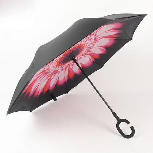 Rubber & Fiber & Pongee Reverse Umbrellas 8 rid-frame & portable PC