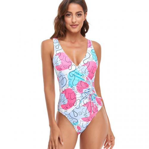 Polyester One-piece Swimsuit slimming printed PC