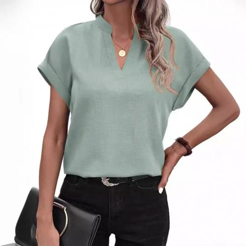 リネン 女性半袖シャツ, 選択のためのより多くの色,  一つ