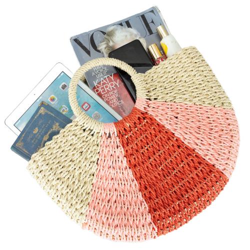 Paper Rope Easy Matching Woven Tote striped PC