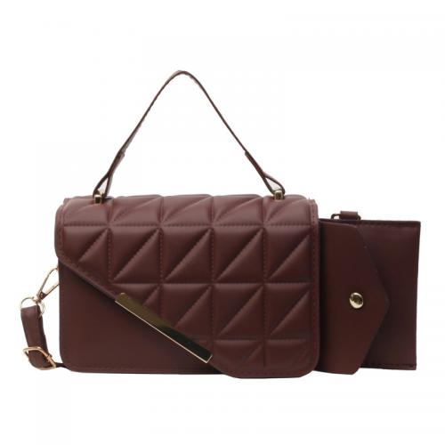 PU Leather With Coin Purse & Easy Matching Handbag attached with hanging strap geometric PC
