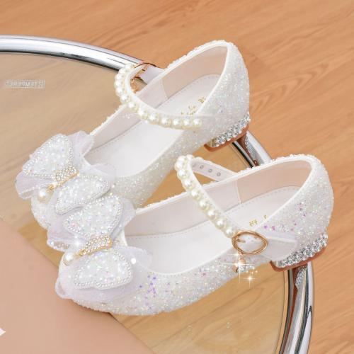 PU Leather Girl Kids Shoes Solid Pair