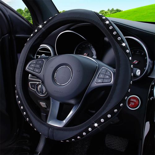 PU Leather Steering Wheel Cover four seasons general & with rhinestone PC