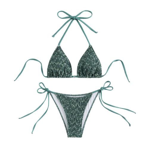 Spandex & Polyester Bikini Vert Ensemble