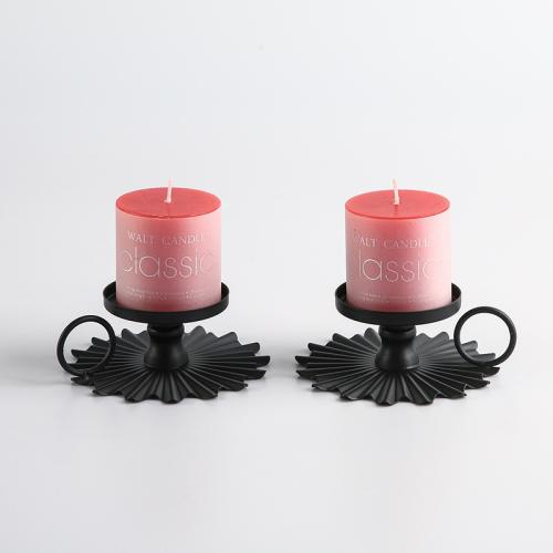 Iron Candle Holder two piece stoving varnish black Set