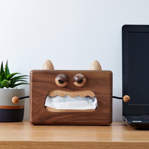 Walnut & Beech wood Tissue Box dustproof & Cute PC