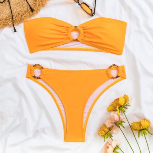 Polyamid & Polyester Bikini, Gelb,  Festgelegt